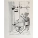 Heise, Almut (*1944) "Flügel" 1971, Radierung, P | Heise, Almut (*1944) "Piano" 1971, etching, proo