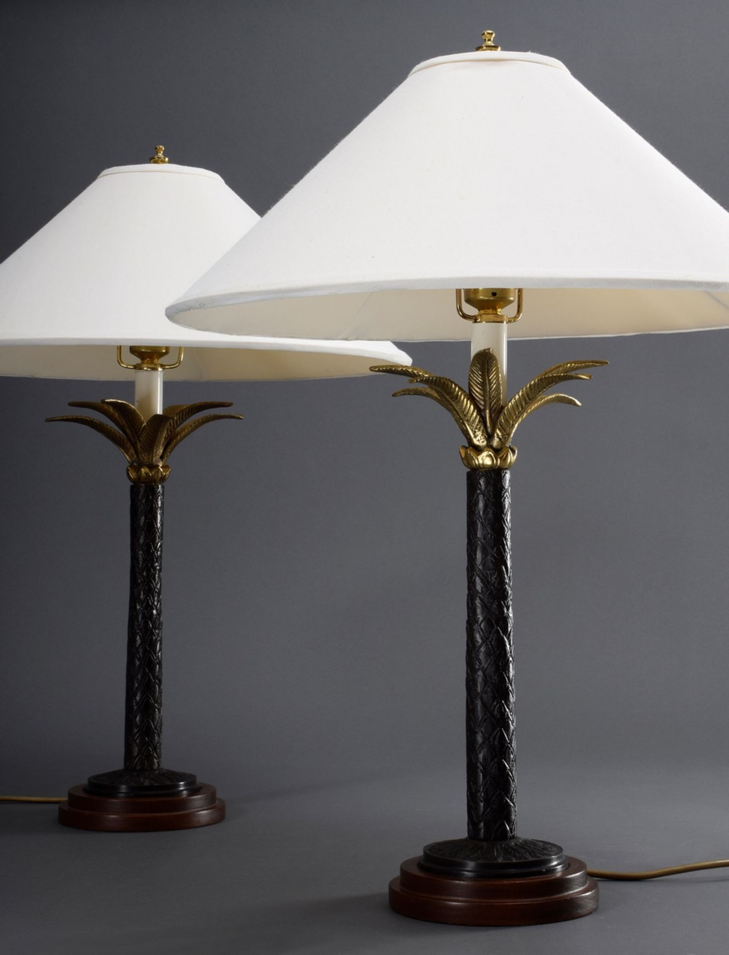 Paar moderne "Palmen" Lampen, Bronze/Messing, H. | Pair of modern "Palms" Lamps, Bronze/Brass, H.