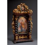 Barocker Hausaltar mit Andachtsbild „Hl. Barbara | Baroque house altar with devotional picture "St.