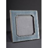 Eckiger italienischer Rahmen mit grau-blauem Gui | Italian square frame with grey-blue guiloché ena