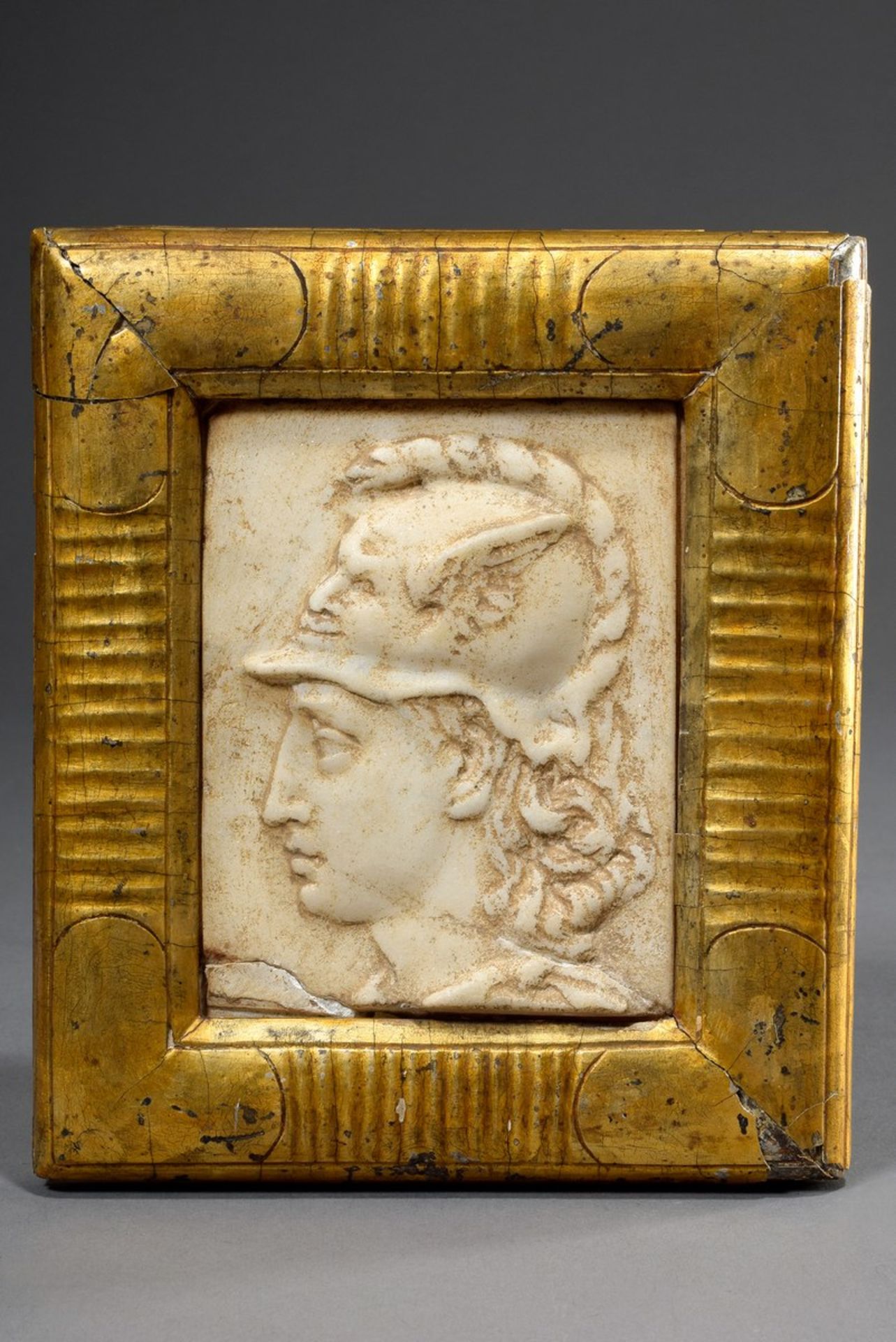 Marmor Relief „Mercurius, Gott der Kaufleute“ in | Marble relief "Mercurius, God of the Merchants"
