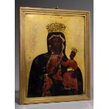 Gnadenbild „Schwarze Madonna“, auf der Rückseite | Image of grace "Black Madonna", on the reverse "