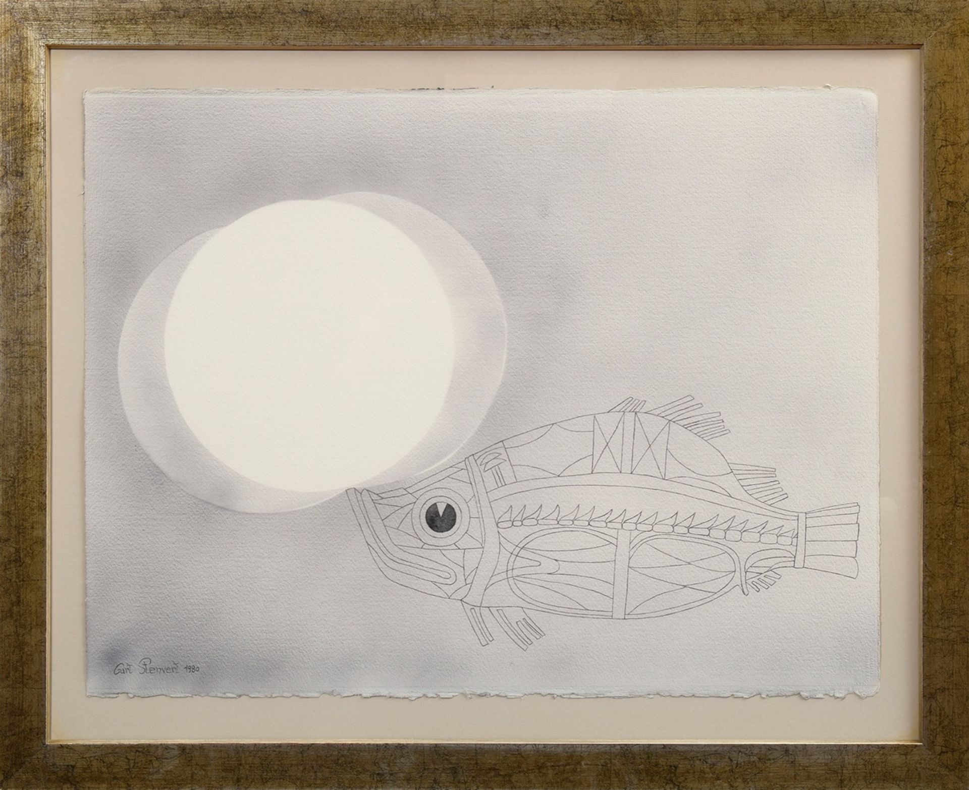 2 Stenvert, Curt (1920-1992) "Fische" 1980, Tint | 2 Stenvert, Curt (1920-1992) "Fishes" 1980, ink/ - Bild 2 aus 7