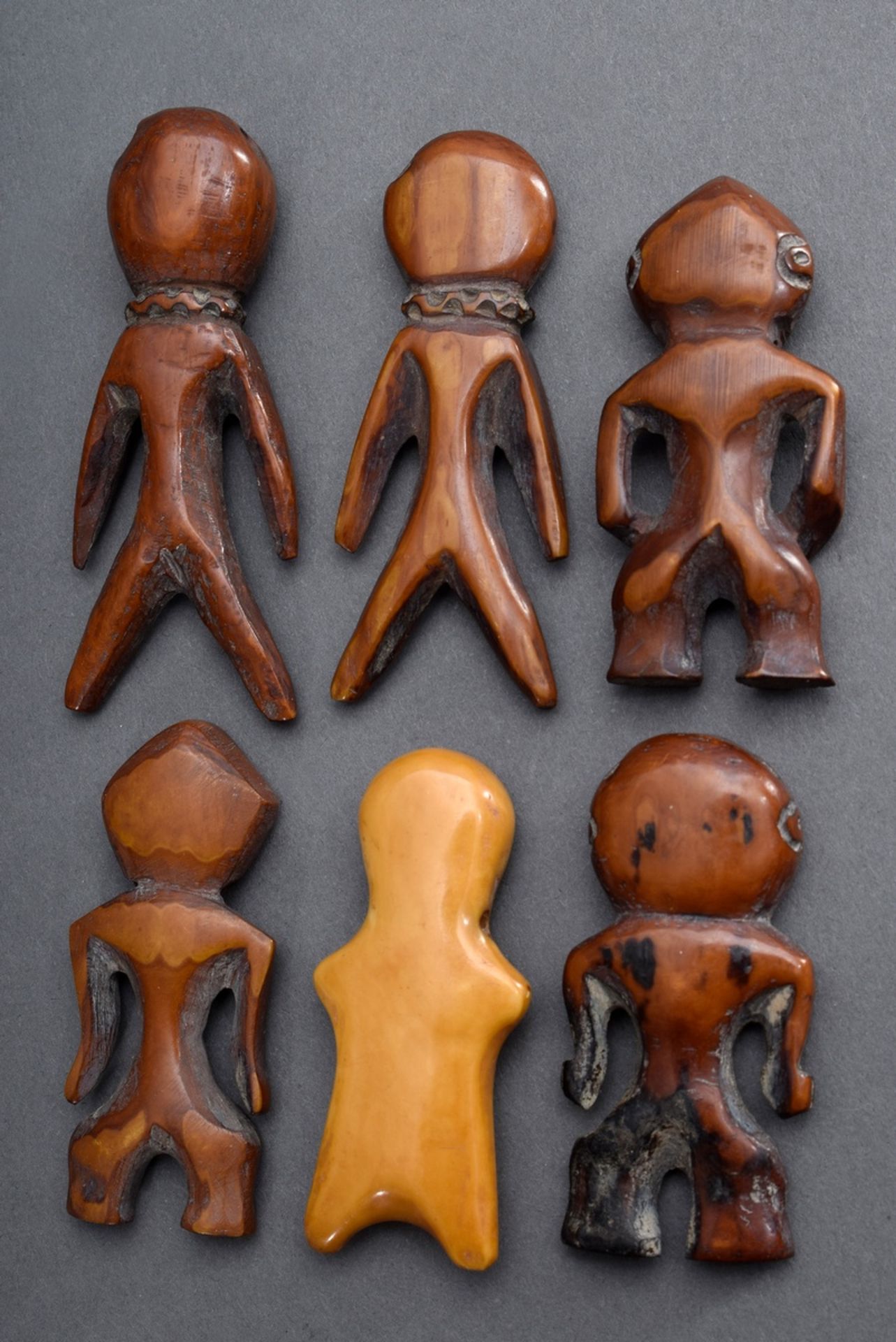 6 Lega Amulett "Figurinen" aus Sammlung, Elfenbe | 6 Lega amulet "Figurines" from a collection, ivo - Bild 2 aus 2