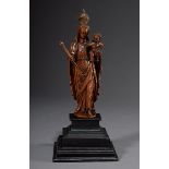 Schnitzerei "Madonna mit Kind und Szepter" auf g | Carving "Madonna with Child and Sceptre" on a st