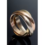 Massiver Cartier Gold tricolor 750 "Trinity" Rin | Solid Cartier gold tricolour 750 "Trinity" ring,