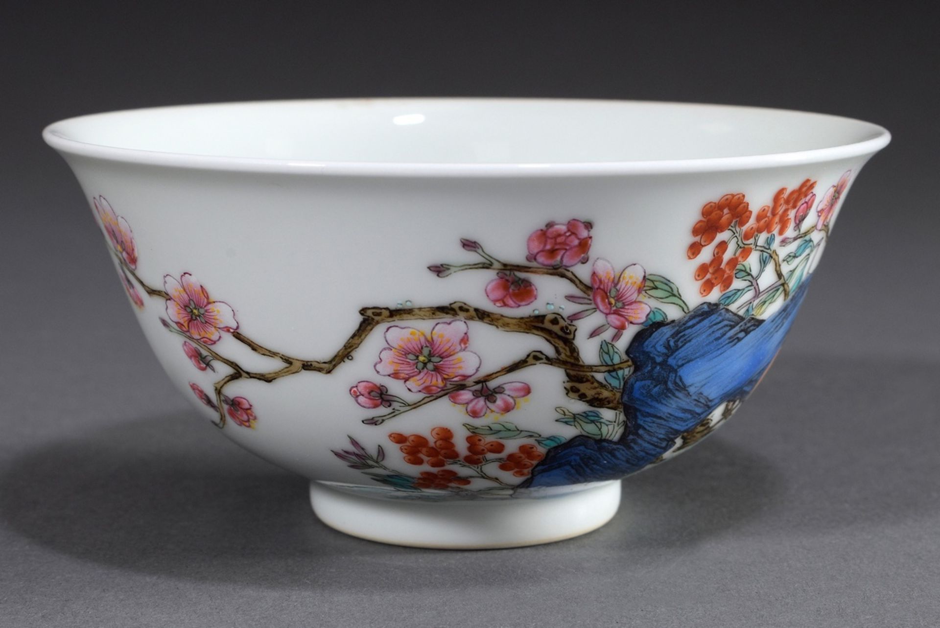 Chinesische Kumme "Wachteln und Pflaumenzweige" | Chinese bowl "Quails and Plum Blossoms" in fine - Bild 2 aus 4