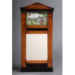 Kleiner Biedermeier Kirschholz Spiegel mit eboni | Small Biedermeier cherry wood mirror with ebonis