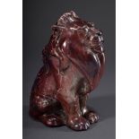 Dänischer Keramik "Löwe" mit rötlicher Craquelé | Danish ceramic "Lion" with reddish craquelé glaz