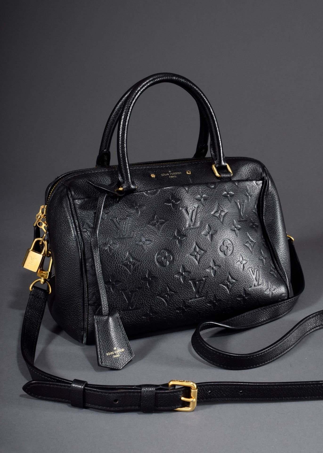 Schwarze Louis Vuitton "Speedy 30" in Monogram E | Black Louis Vuitton "Speedy 30" in Monogram Empr