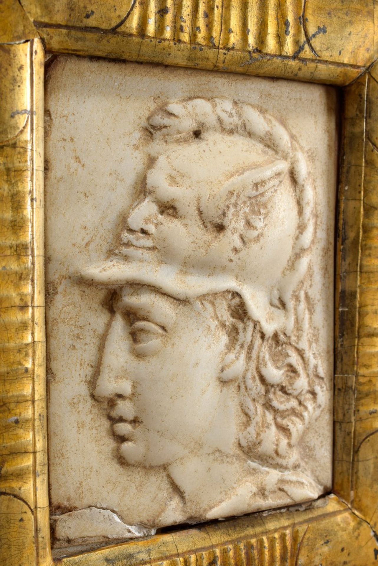 Marmor Relief „Mercurius, Gott der Kaufleute“ in | Marble relief "Mercurius, God of the Merchants" - Image 2 of 4