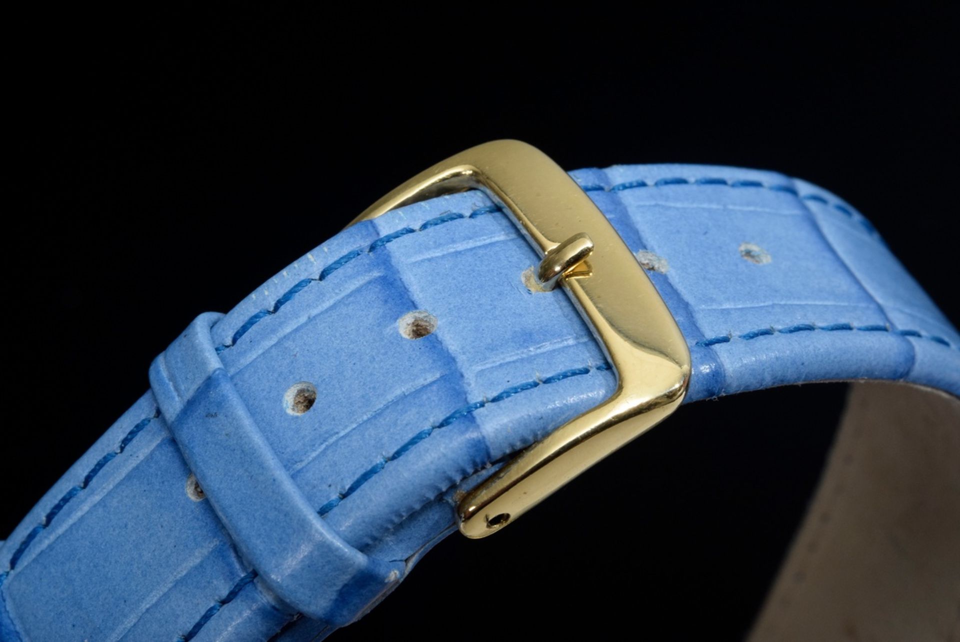 GG 750 IWC Armbanduhr mit hellblauem Band in Kro | GG 750 IWC wristwatch with light blue crocodile- - Bild 5 aus 5