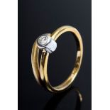 Verschlungener GG 750 Ring in WG gefasstem Brillant | Intertwined GG 750 ring in WG set diamond (0.