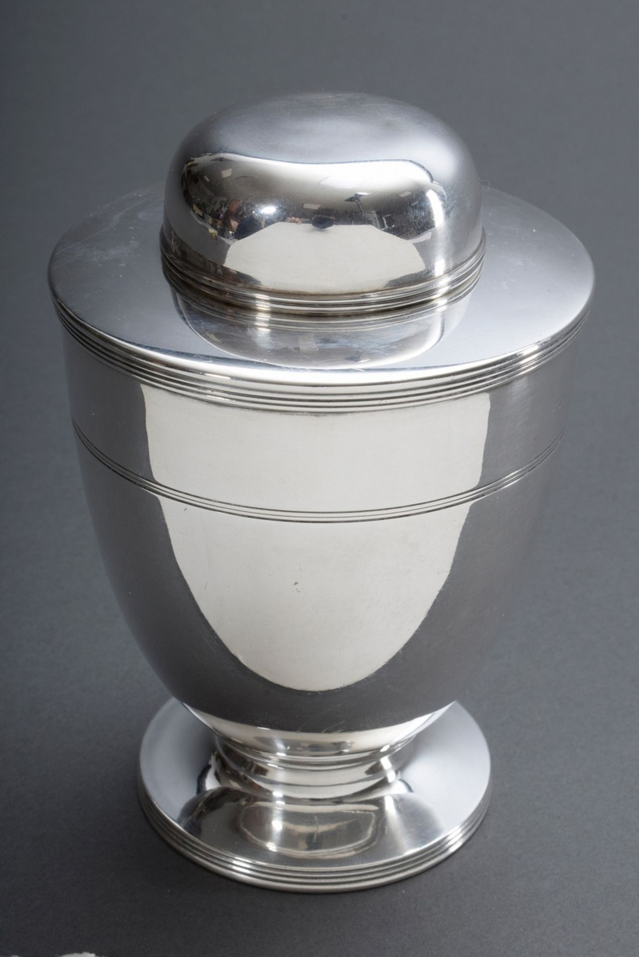 Schlichte Tiffany & Co. Teedose in Urnenform mit | Simple Tiffany & Co. tea caddy in urn form with - Bild 4 aus 4