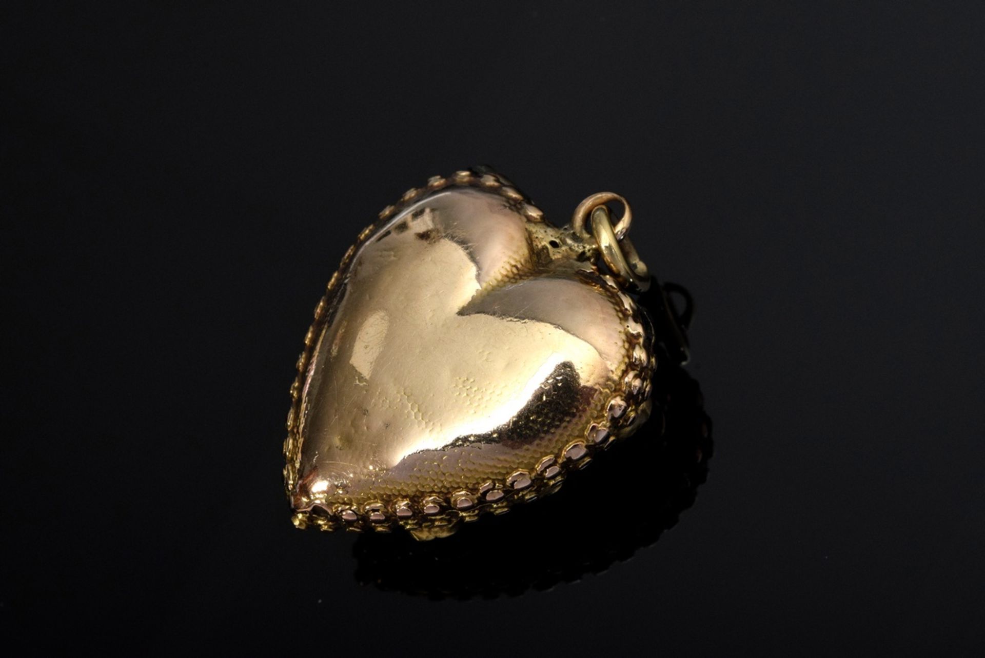 Seltener viktorianischer GG 585 Herz-Anhänger so | Rare Victorian GG 585 heart pendant so called "R - Bild 2 aus 4