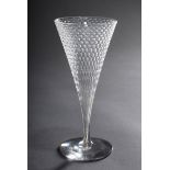 Kelchglas mit gezogenem Netzdekor, 19.Jh., H. | Goblet with drawn net decoration, 19th century, h.