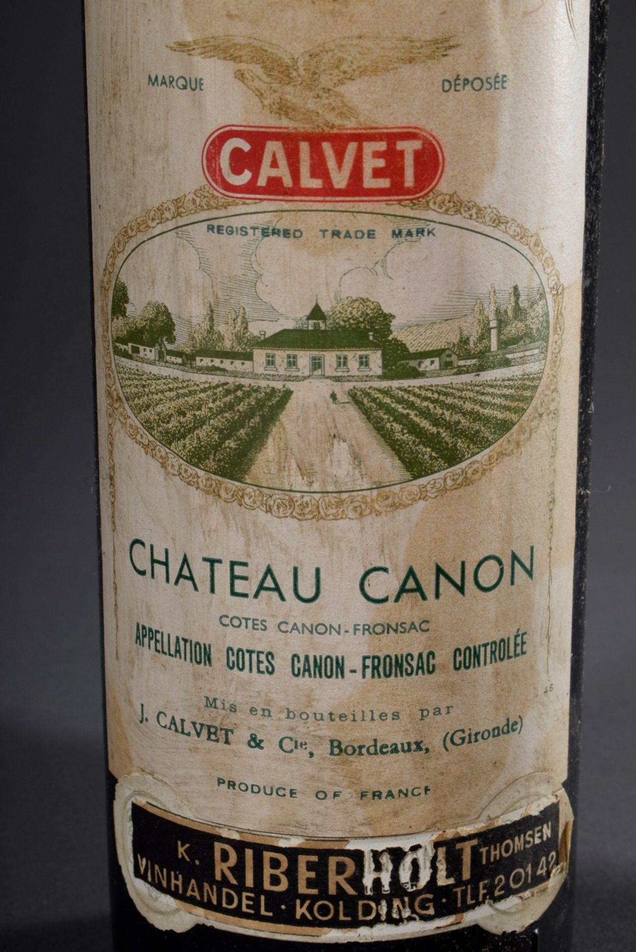 2 Flaschen 1955 Chateau Canon, Cotes Canon-Frons | 2 bottles 1955 Chateau Canon, Cotes Canon-Fronsa - Image 3 of 6
