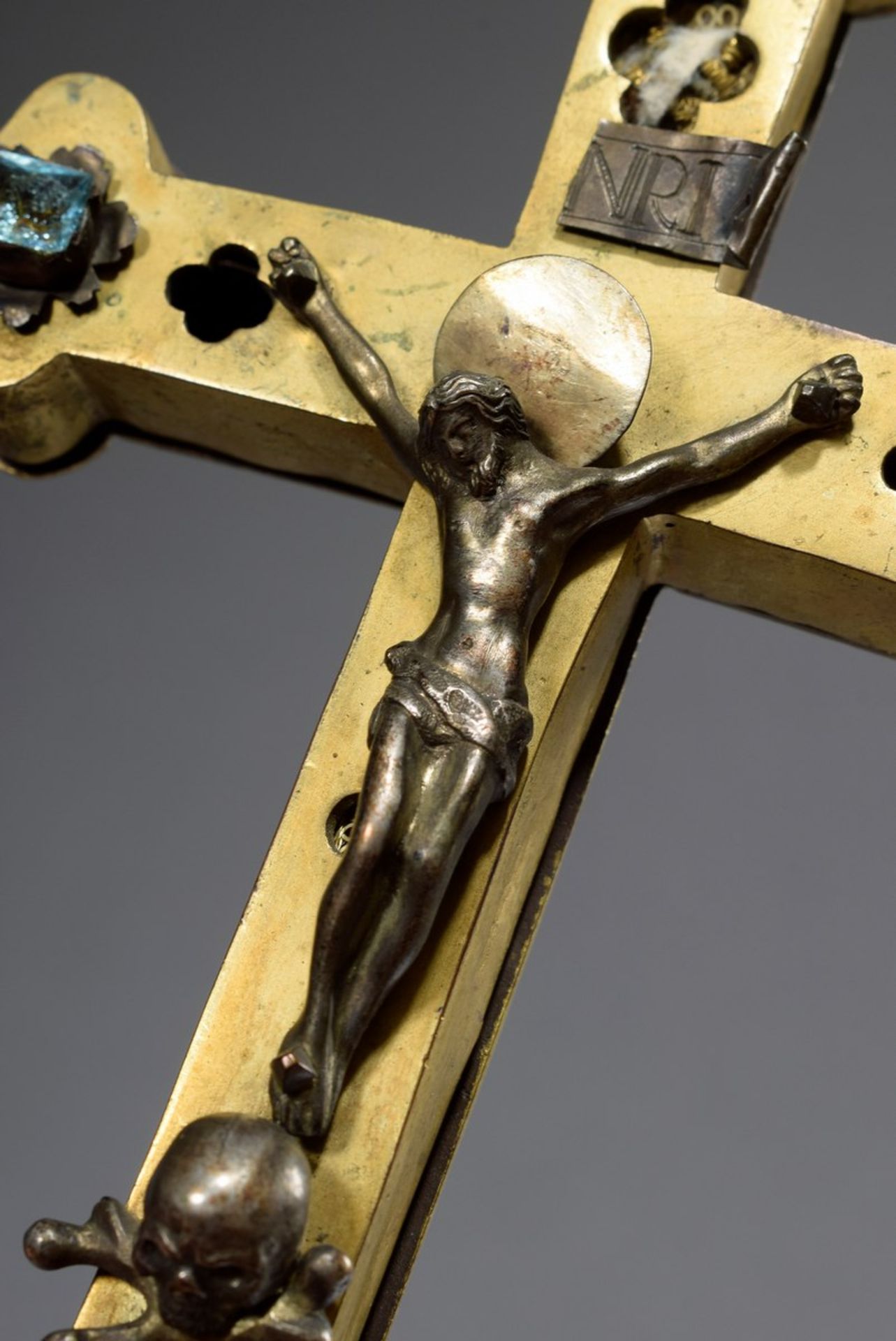 Reliquien-Standkreuz mit Silber "Corpus Christi" | Reliquary standing cross with silver "Corpus Chr - Image 3 of 7