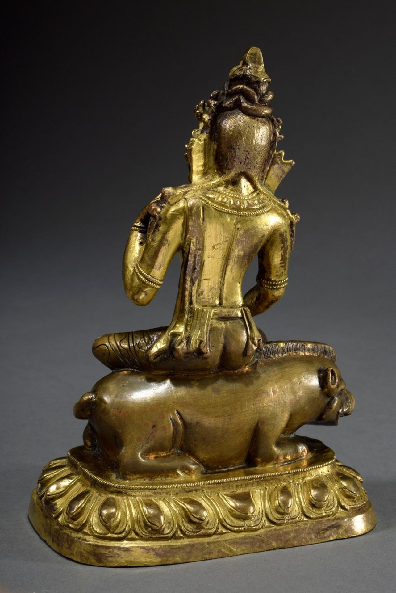 Bronze Figur "Marichi auf ihrem Reittier", vorne besch | Bronze figure "Marichi on her mount", fron - Image 4 of 9