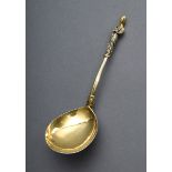 Antiker Löffel mit figürlichem Griffende und Wap | Antique spoon with figural handle end and herald