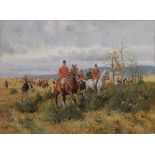 Koch, Georg (1878-?) "Parforcejagd", Gouache, u. | Koch, Georg (1878-?) "Par Force Hunt", gouache,