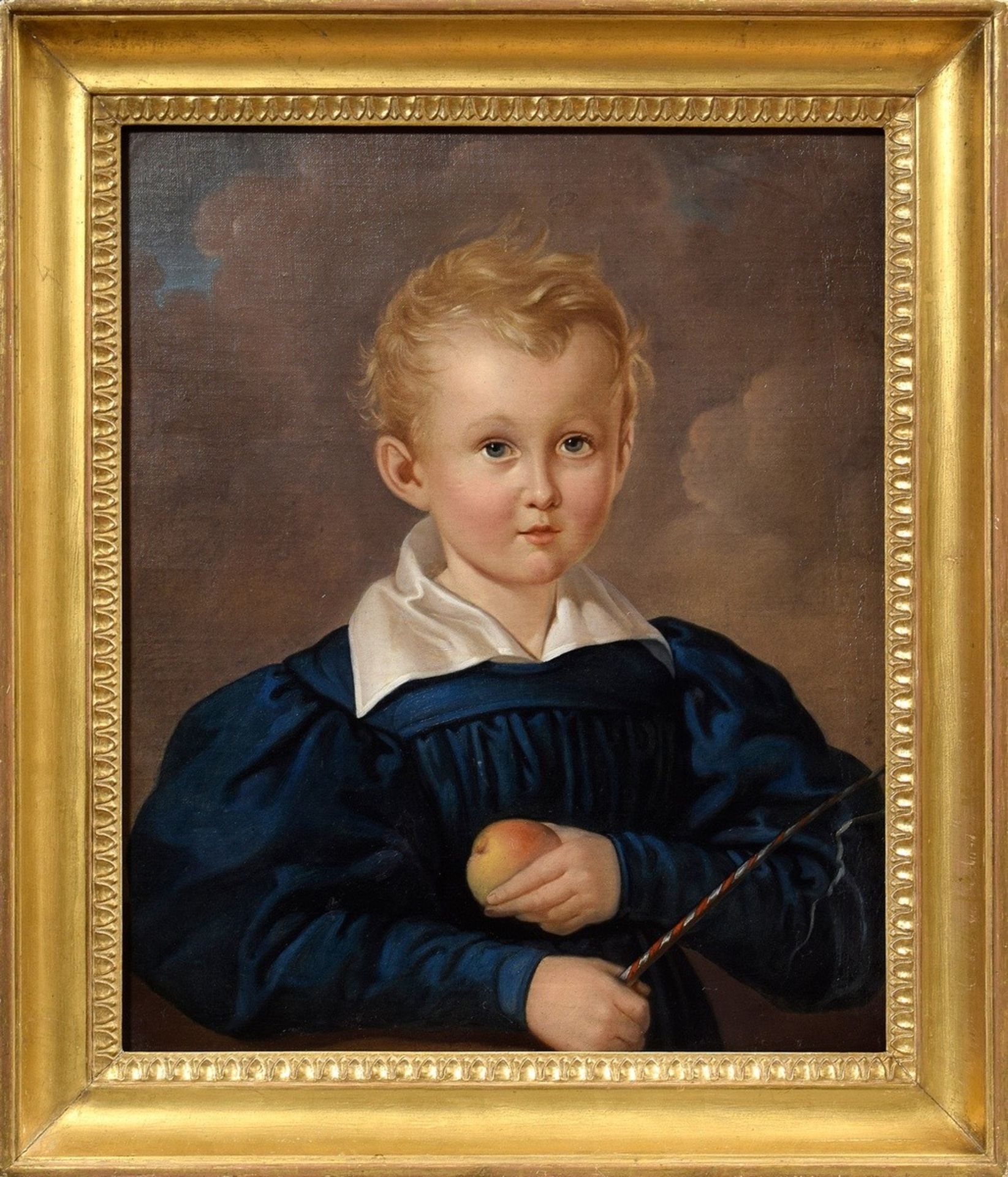 Unbekannter Maler um 1820/30 "Kinderportrait: Ju | Unknown painter around 1820/30 "Portrait of a ch - Image 2 of 4