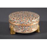 Satsuma Deckeldose mit polychromer Bemalung "Tau | Satsuma lidded box with polychrome painting "A t