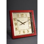 Tischuhr mit rot eloxiertem Silber Gehäuse, sati | Table clock with red anodised silver case, satin