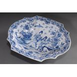 Ovale holländische Fayence Schale mit Blaumalere | Oval Dutch faience bowl with blue painting decor