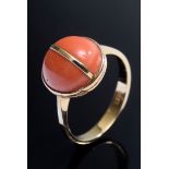 Moderner GG 585 Ring mit Korallenbouton, 3,7g, Gr | Modern GG 585 ring with coral bouton, 3,7g, siz