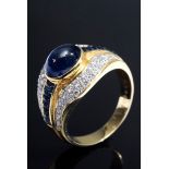 Moderner GG 750 Ring mit Saphiren und Brillanten | Modern GG 750 ring with sapphires and diamonds (