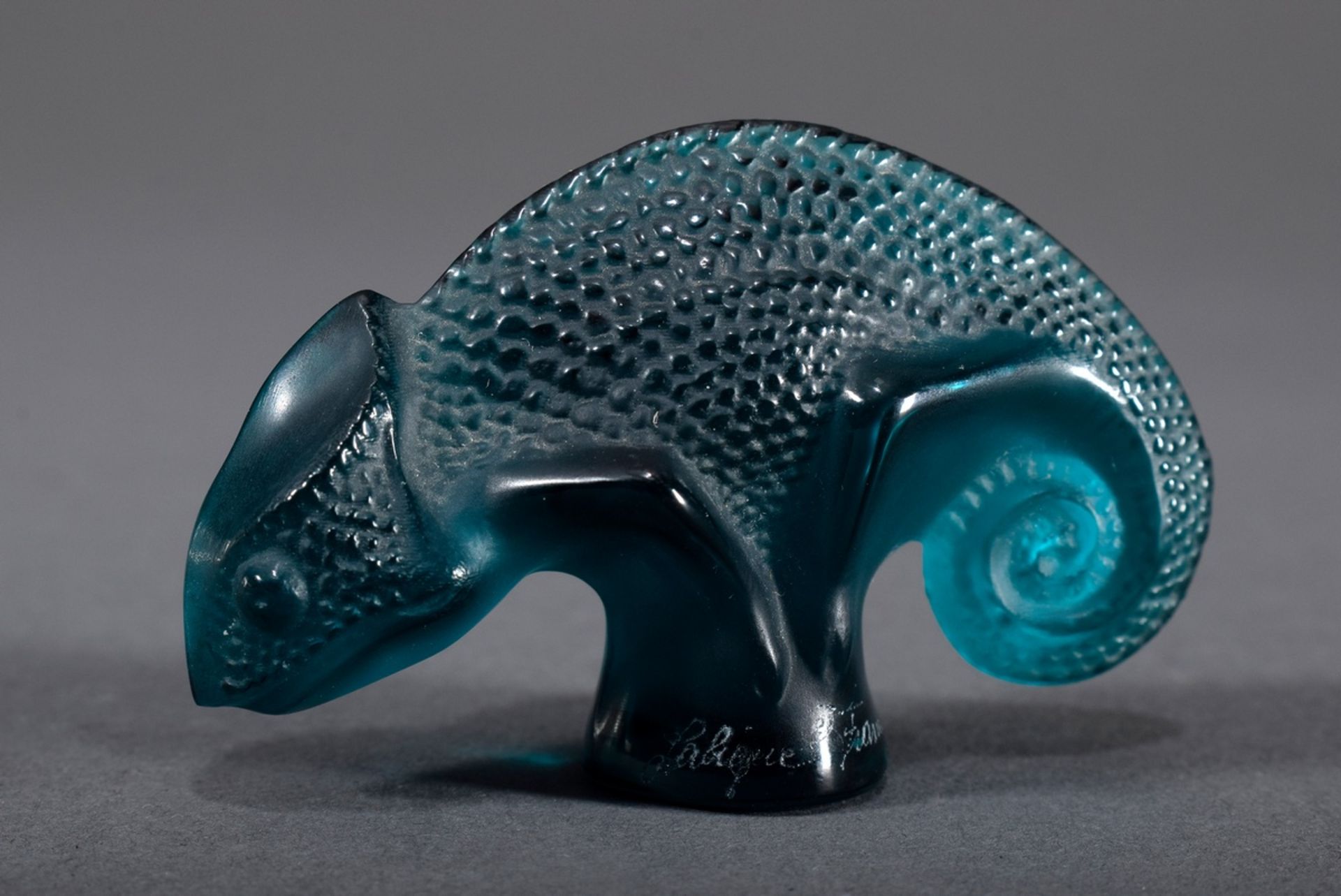 Kleine Lalique Figur "Chamäleon" aus grünen satin | Small Lalique figurine "Chameleon" of green sat - Image 2 of 3