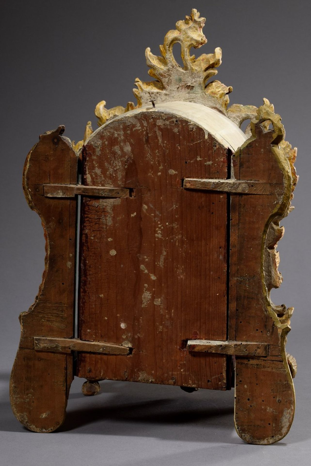 Reliquiarkästchen, Holz geschnitzt, weiß/gold ge | Reliquary box, carved wood, white/gold painted, - Bild 3 aus 5