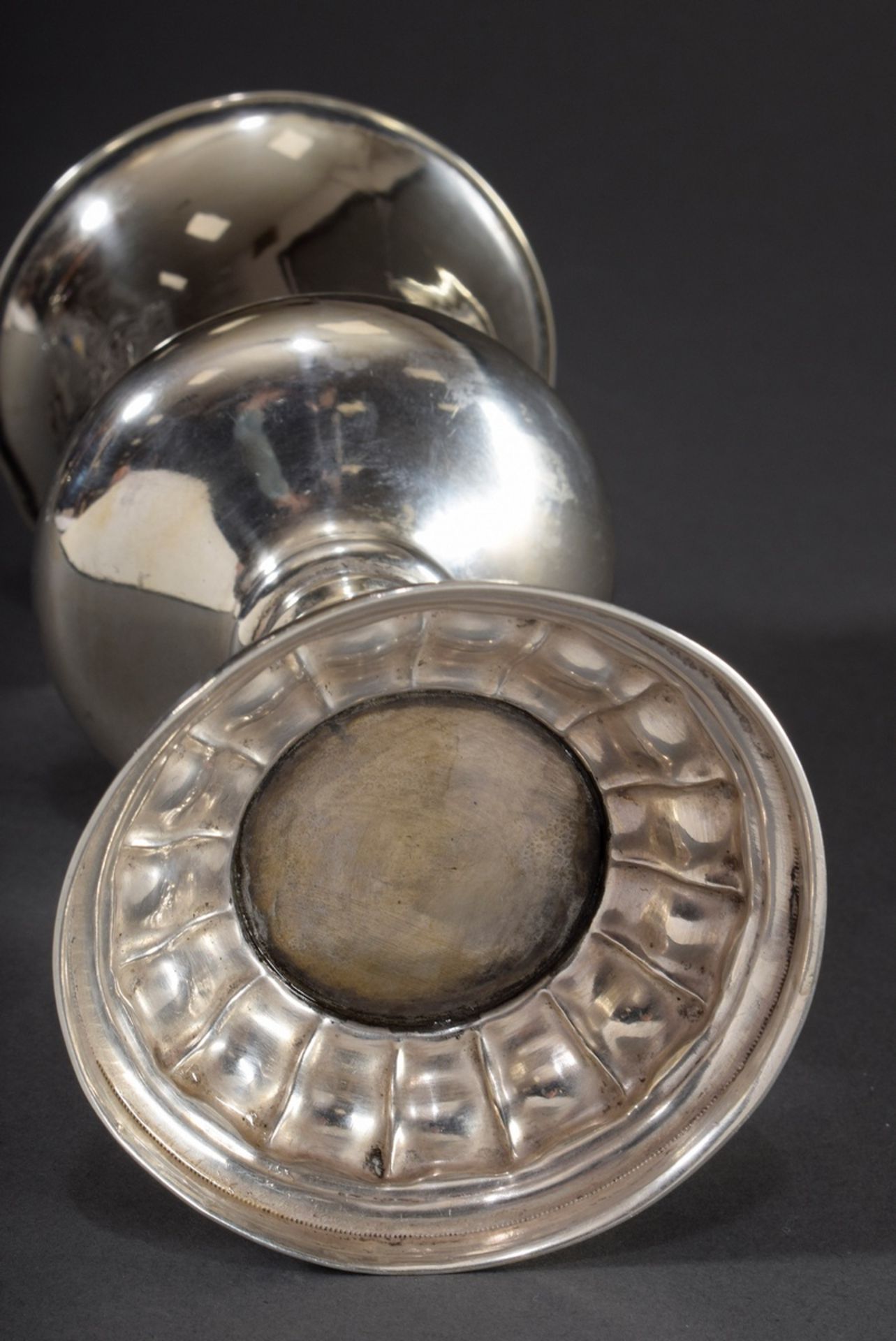 Versilberter Spätbiedermeier Pokal mit gravierte | Silver plated late Biedermeier goblet with engra - Bild 4 aus 7