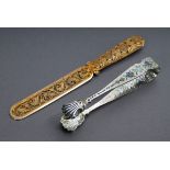 2 Diverse Teile: Orientalische Zuckerzange mit f | 2 Various pieces: Oriental sugar tongs with colo