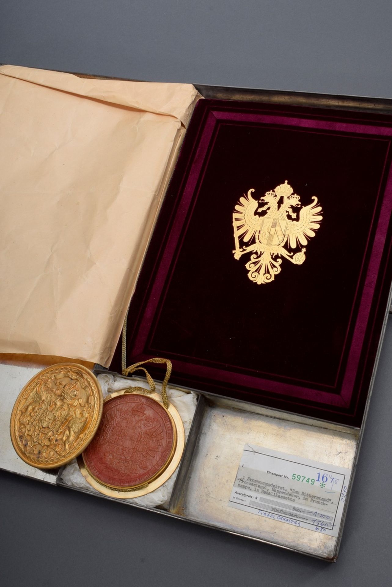 Adelsdiplom/Adelsbrief für Julius (Ritter von) B | Nobility diploma/letter of nobility for Julius ( - Bild 3 aus 14