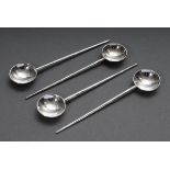 4 Moderne versilberte Salzlöffel mit schlankem G | 4 Modern silver-plated salt spoons with slim han