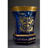 Kobaltblauer Biedermeier Ranftbecher mit facetti | Cobalt blue Biedermeier ranft cup with faceted w