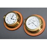2 Diverse Teile Wempe Uhr und Thermometer-Hygrom | 2 Various parts Wempe clock and thermometer-hygr