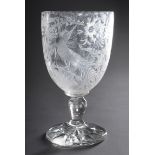 Großes Pokalglas mit feinem Schliffdekor "Paradi | Large goblet glass with fine cut decoration "Bir