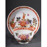 Meissen Koppchen/UT mit polychromer Malerei "Tis | Meissen cup/bottom with polychrome painting " ta