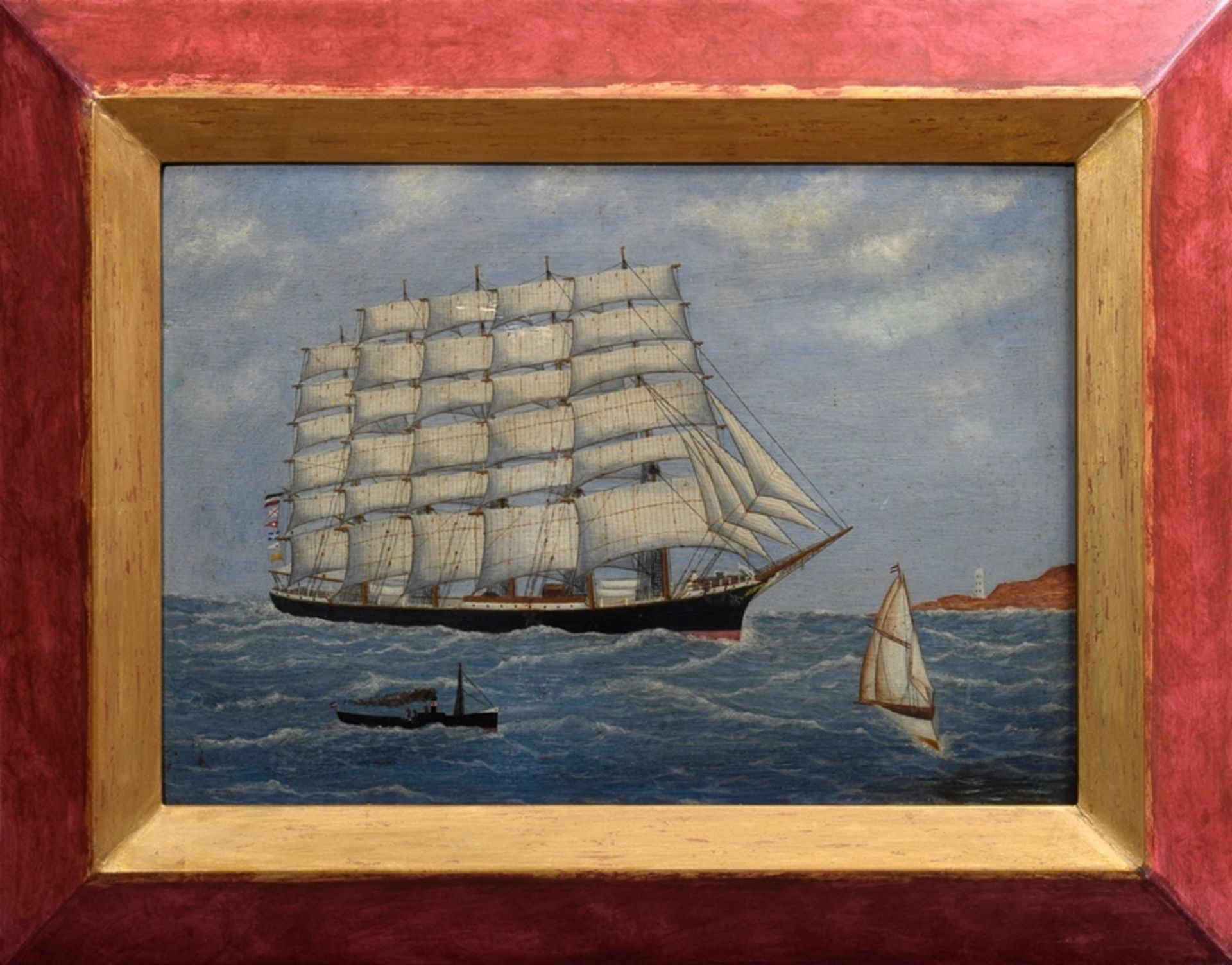 Unbekannter Marinemaler des frühen 20.Jh "Kapitä | Unknown marine painter of the early 20th c. "Cap - Image 2 of 3