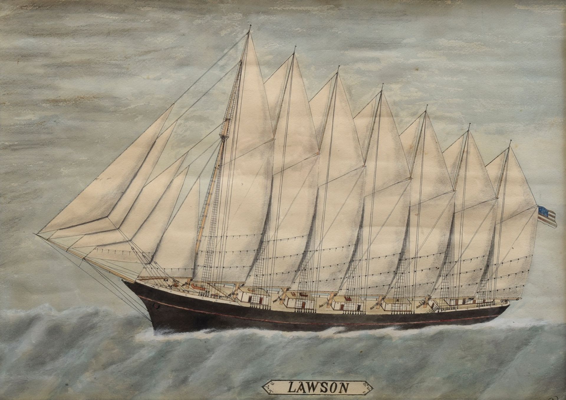 Unbekannter Maler des späten 19.Jh. "Kapitänsbil | Unknown painter of the late 19th c. "Captain's p