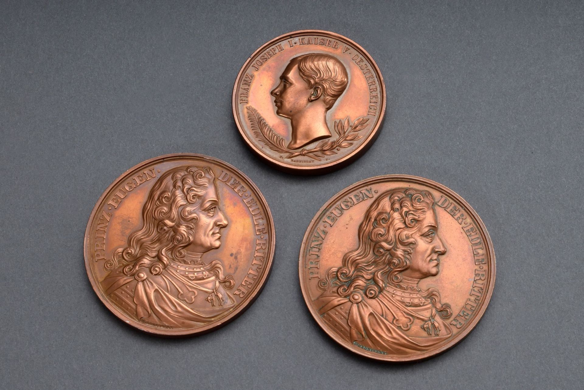 3 Diverse Bronze Medaillen Österreich-Habsburg: | 3 Various bronze medals Austria-Habsburg: 1x "Fr