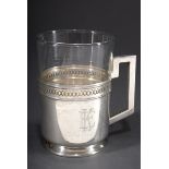 Teeglashalter mit Monogramm "EK" und Galerierand | Tea glass holder with monogram "EK" and gallery