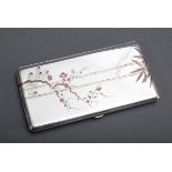Großes japanische Zigarillo Etui mit floralen Me | Large Japanese cigarillo case with floral metal
