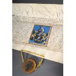 Illuminierte Urkunde zur Ernennung in den Ritter | Illuminated document for the appointment to knig