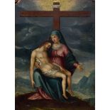 Andachtsbild „Pieta“, Öl/Kupfer, um 1740, 15,4x1 | Devotional picture "Pieta", oil/copper, c. 1740,