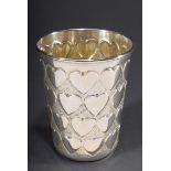 Becher mit getriebenem Dekor "Herzen", Silber 900 | Cup with chased decoration "Hearts", silver 900