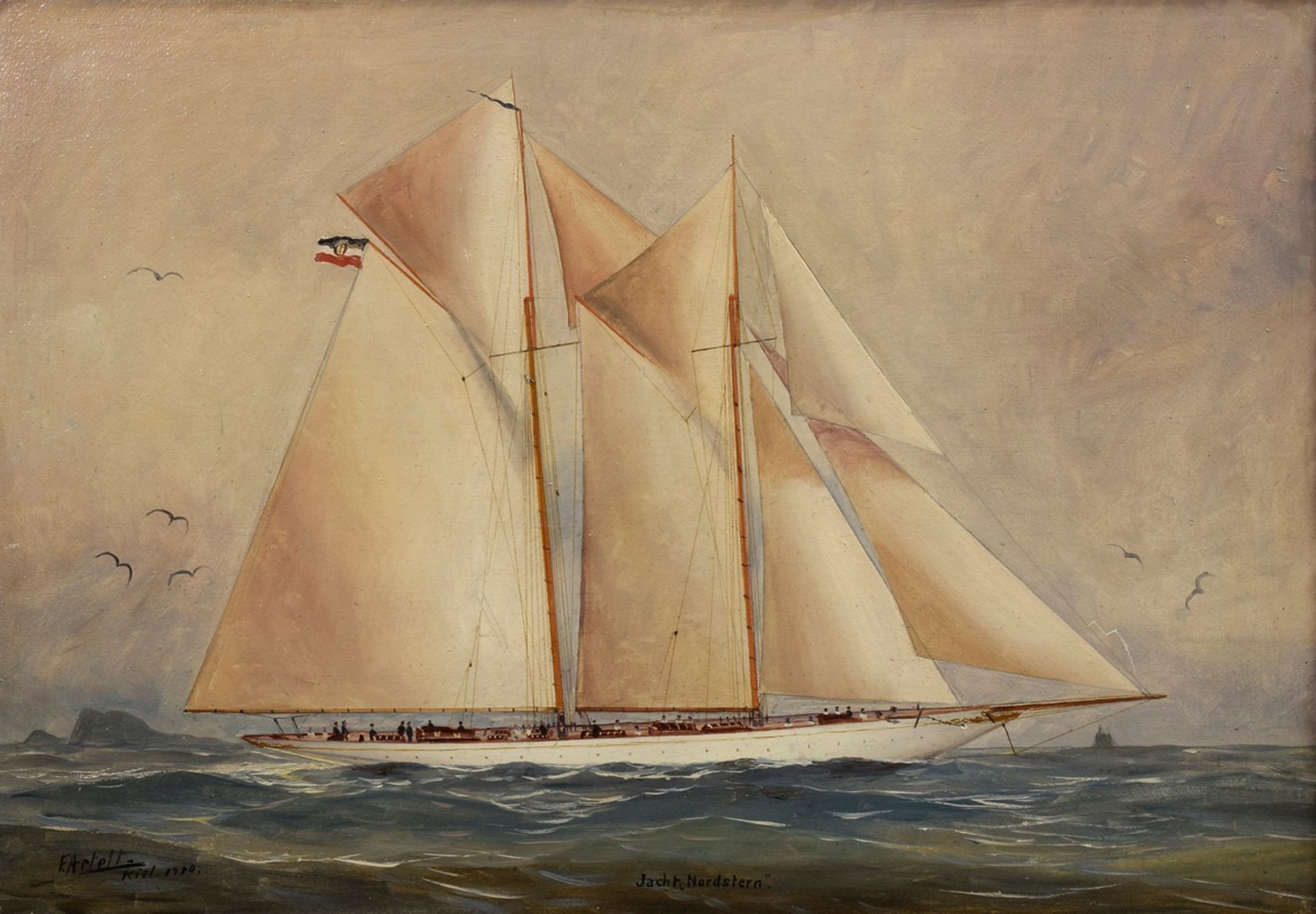 Artelt, E. "Kapitänsbild Jacht 'Nordstern'" 1910 | Artelt, E. "Captains picture yacht 'Nordstern'"